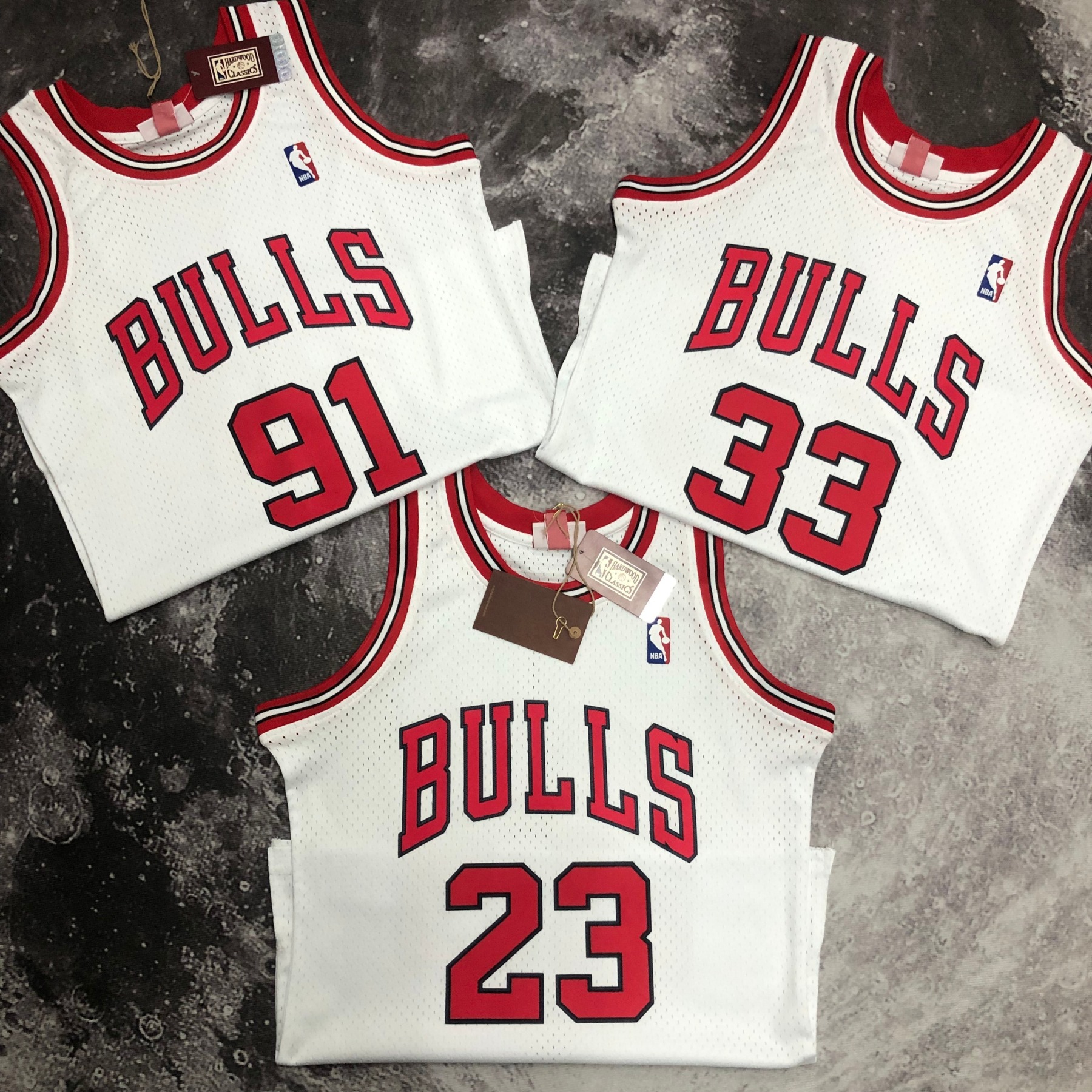1998 NBA Chicago Bulls white Heat pressed retro version jersey S-XXL
