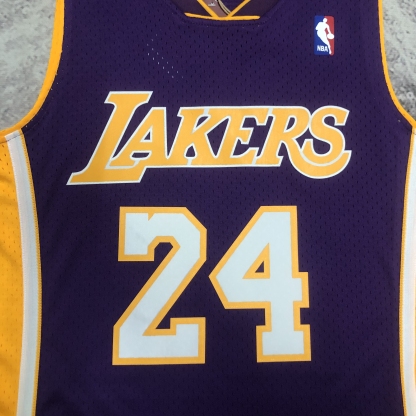 08/09 NBA Los Angeles Lakers Purple Heat pressed retro version jersey S-XXL