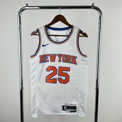 2025 NBA New York Knicks white Hot-pressed version NO.25 jersey S-XXL