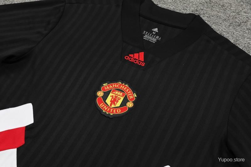 23-24 Manchester United Black Remake Icon Short Sleeve Jersey+Shorts