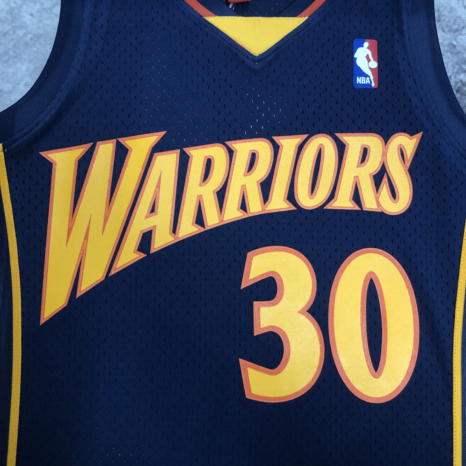 MN Heat Pressed Retro Jersey: SW Warriors 09/10 Dark Blue No.30 Curry