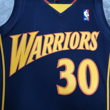 MN Heat Pressed Retro Jersey: SW Warriors 09/10 Dark Blue No.30 Curry