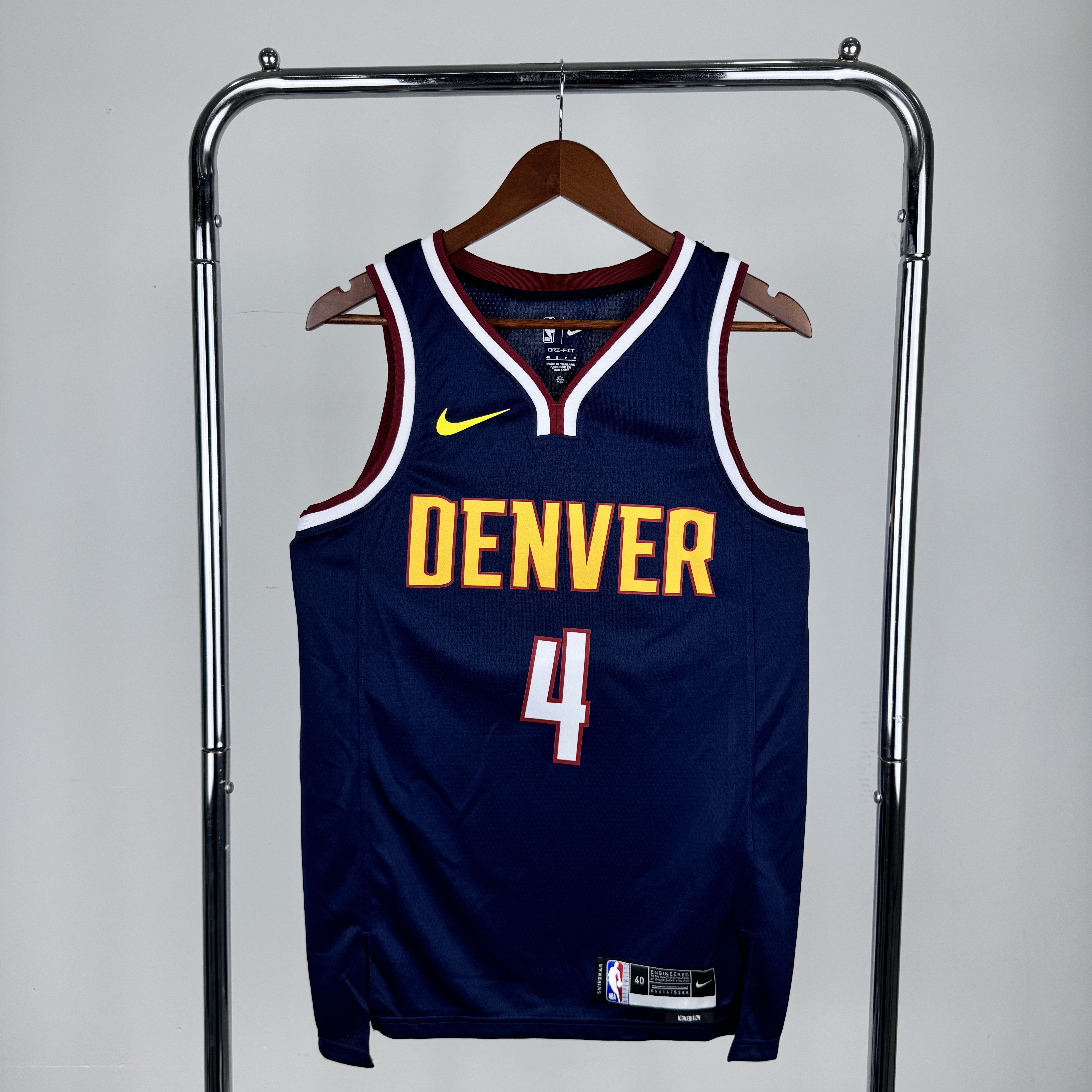 2023 NBA Denver Nuggets Navy blue Heat pressed version jersey S-XXL