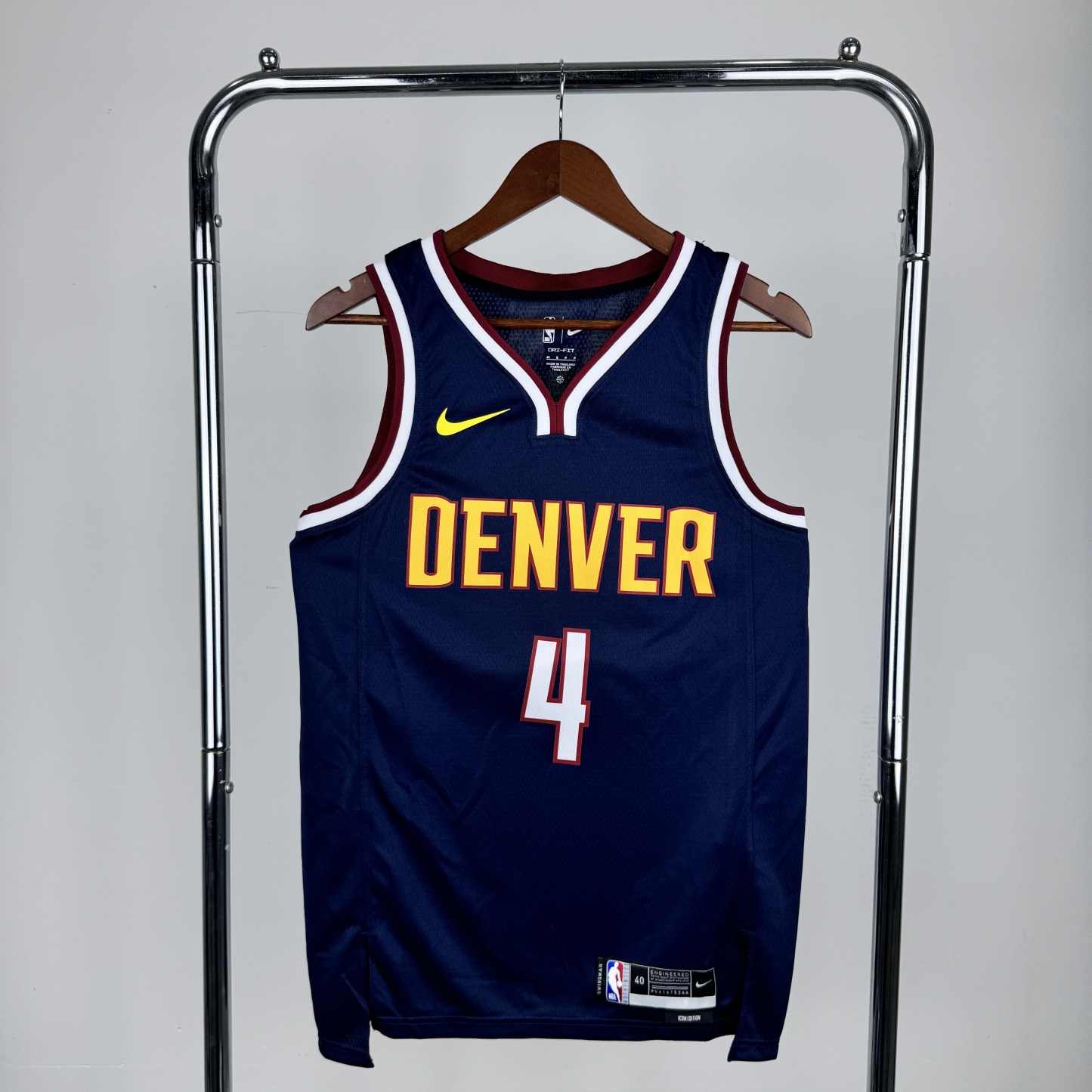2023 NBA Denver Nuggets Navy blue Heat pressed version jersey S-XXL