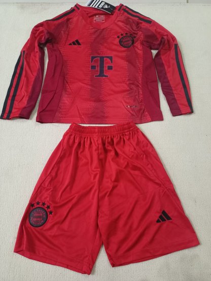 24/25 Bayern home long sleeve kids version size 16-28