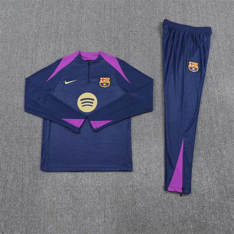 25/26 Barcelona Royal Blue Half-Zip player version Jacket Suit