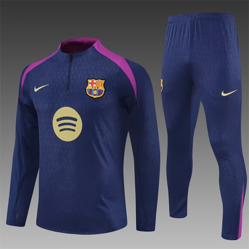 25/26 Barcelona Royal Blue Half-Zip player version Jacket Suit