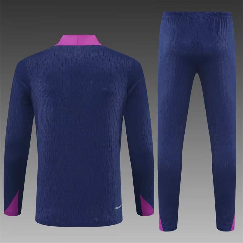 25/26 Barcelona Royal Blue Half-Zip player version Jacket Suit