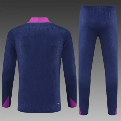 25/26 Barcelona Royal Blue Half-Zip player version Jacket Suit