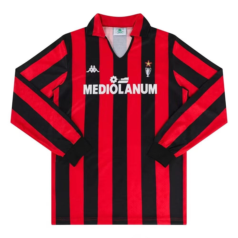 Retro 89/90 AC Milan Home Long Sleeve Jersey