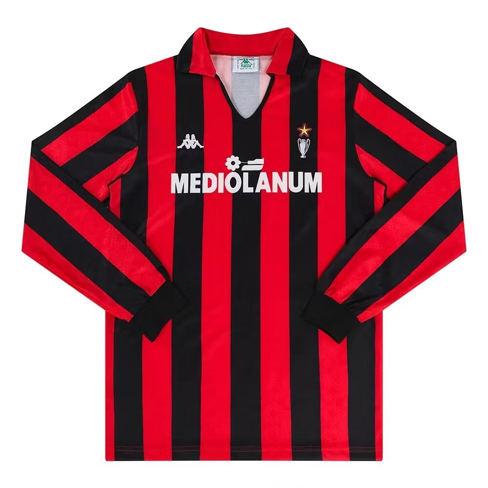Retro 89/90 AC Milan Home Long Sleeve Jersey