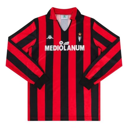 Retro 89/90 AC Milan Home Long Sleeve Jersey