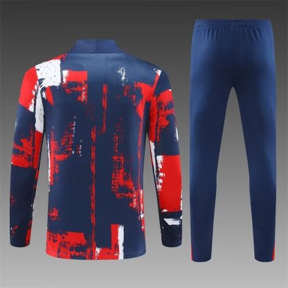 24/25 Paris Red-blue camouflage Half-Zip Jacket Suit