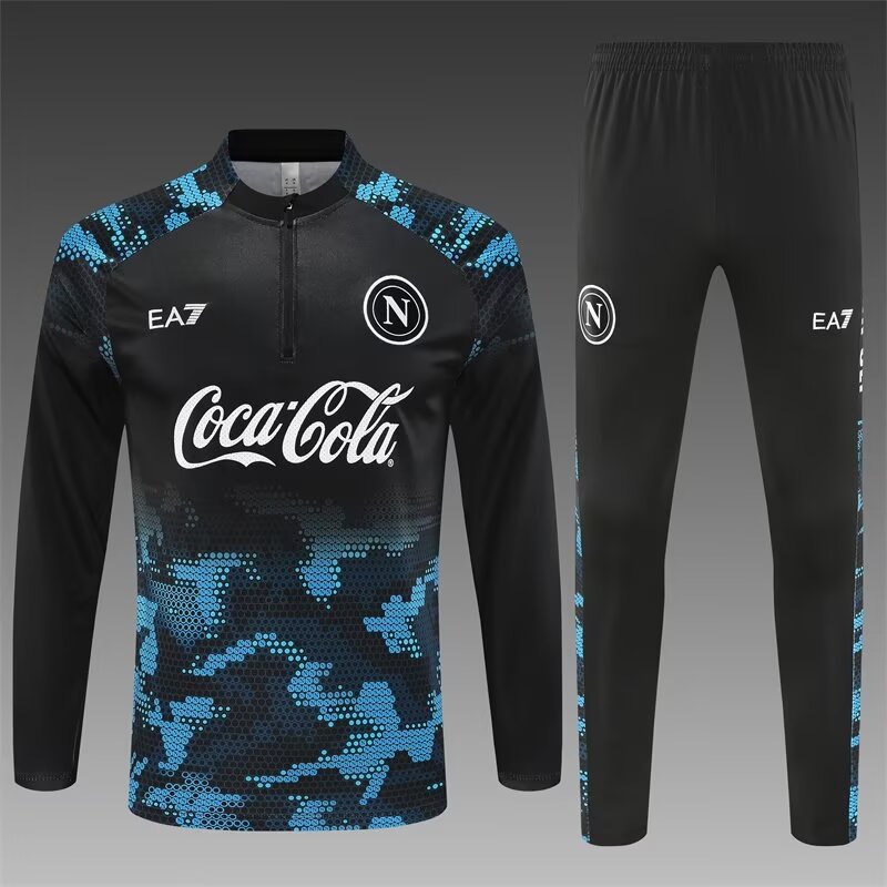 24/25 Napoli black half-zip tracksuit S-XXL