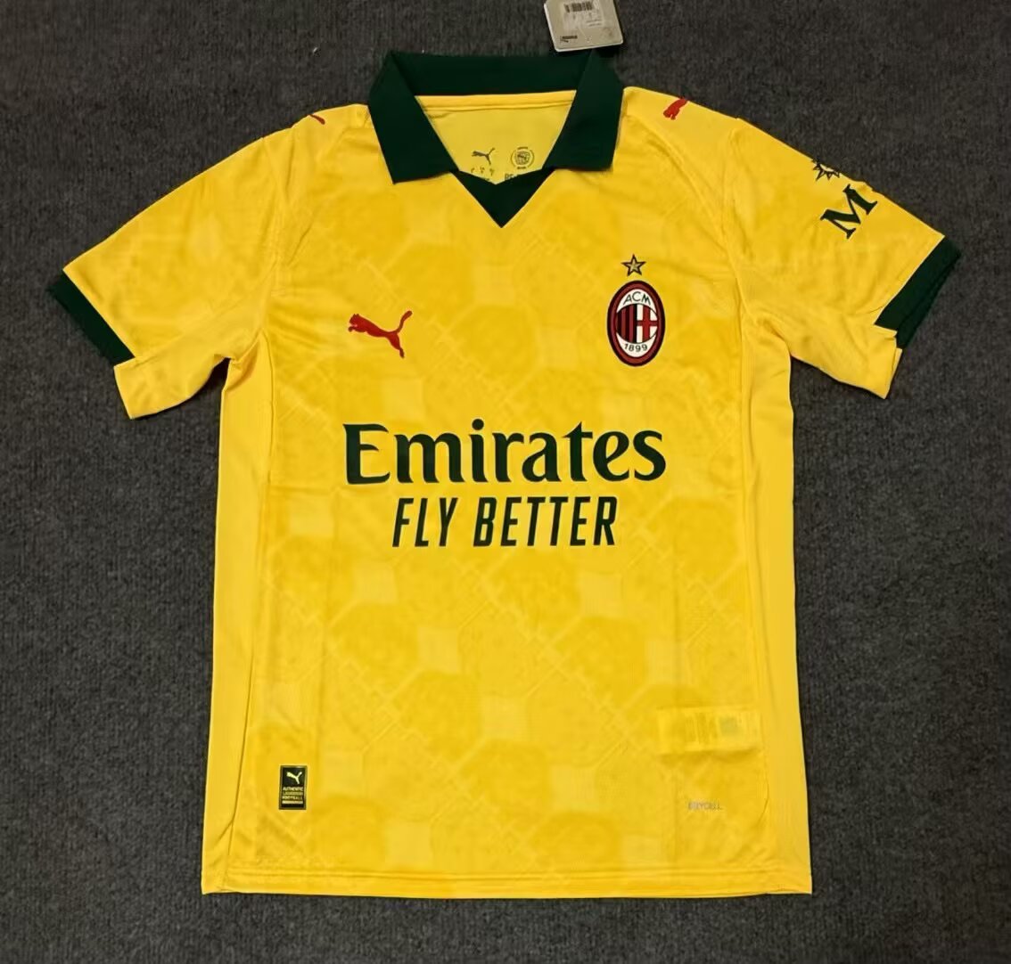 25/26 AC Milan yellow fan version S-4XL