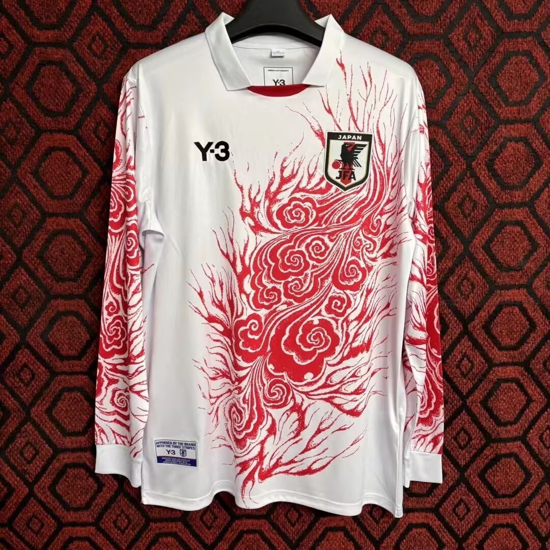 24-25 Japan Y-3 White fire long sleeve fan version S-XXL