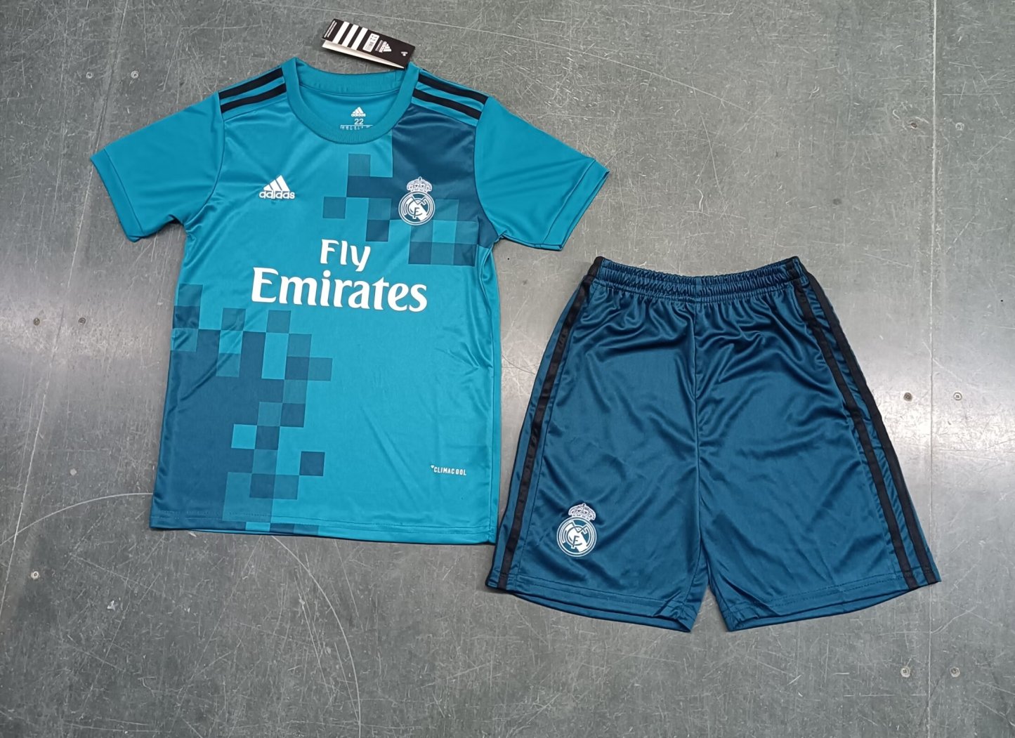 Retro Kids 17-18 Real Madrid Third Blue Jersey