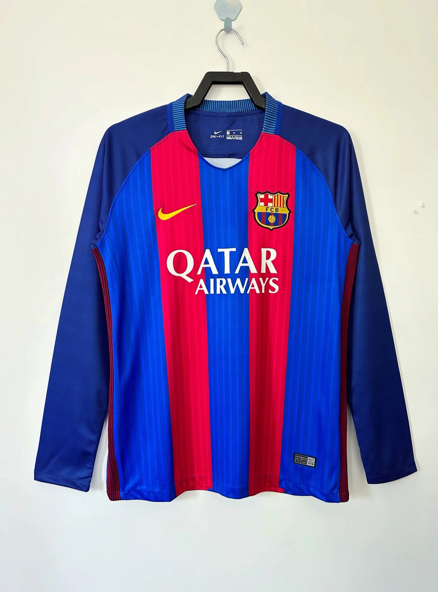 Retro 16-17 Barcelona long sleeve Home Size S-XXL