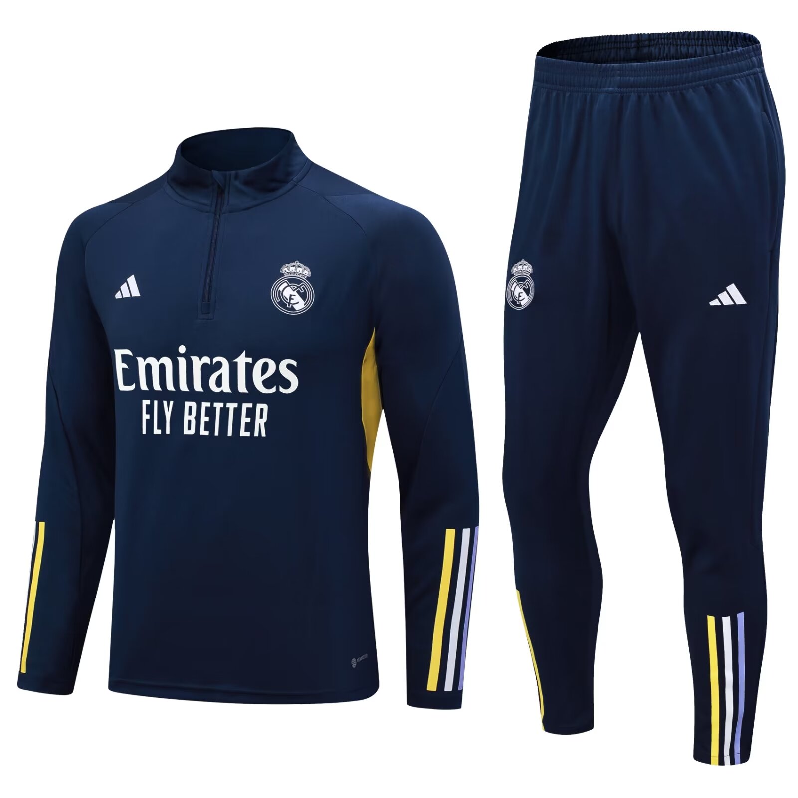 23-24 Real Madrid royal blue Half-Zip Jacket Suit