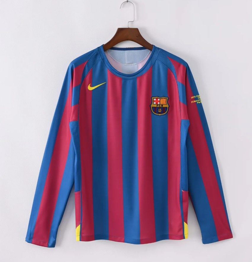 Retro barcelona 05/06 long sleeve UCL home S-XXL
