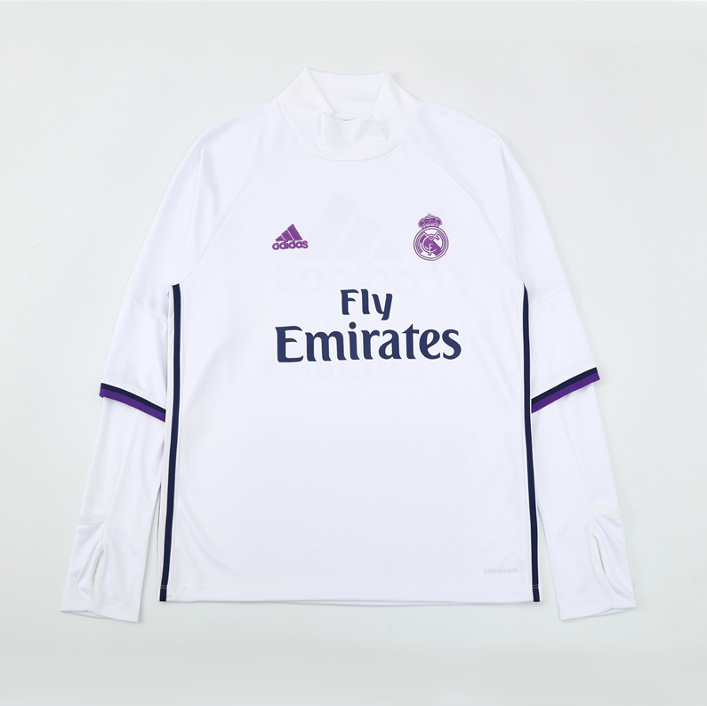 16/17 re@l Medrid white training long sleeve Jersey S-XXL 