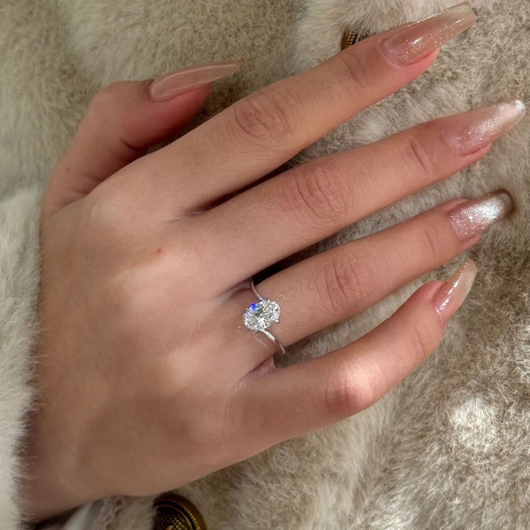 925 Silver Diamond Cut 6x9 Oval Ring