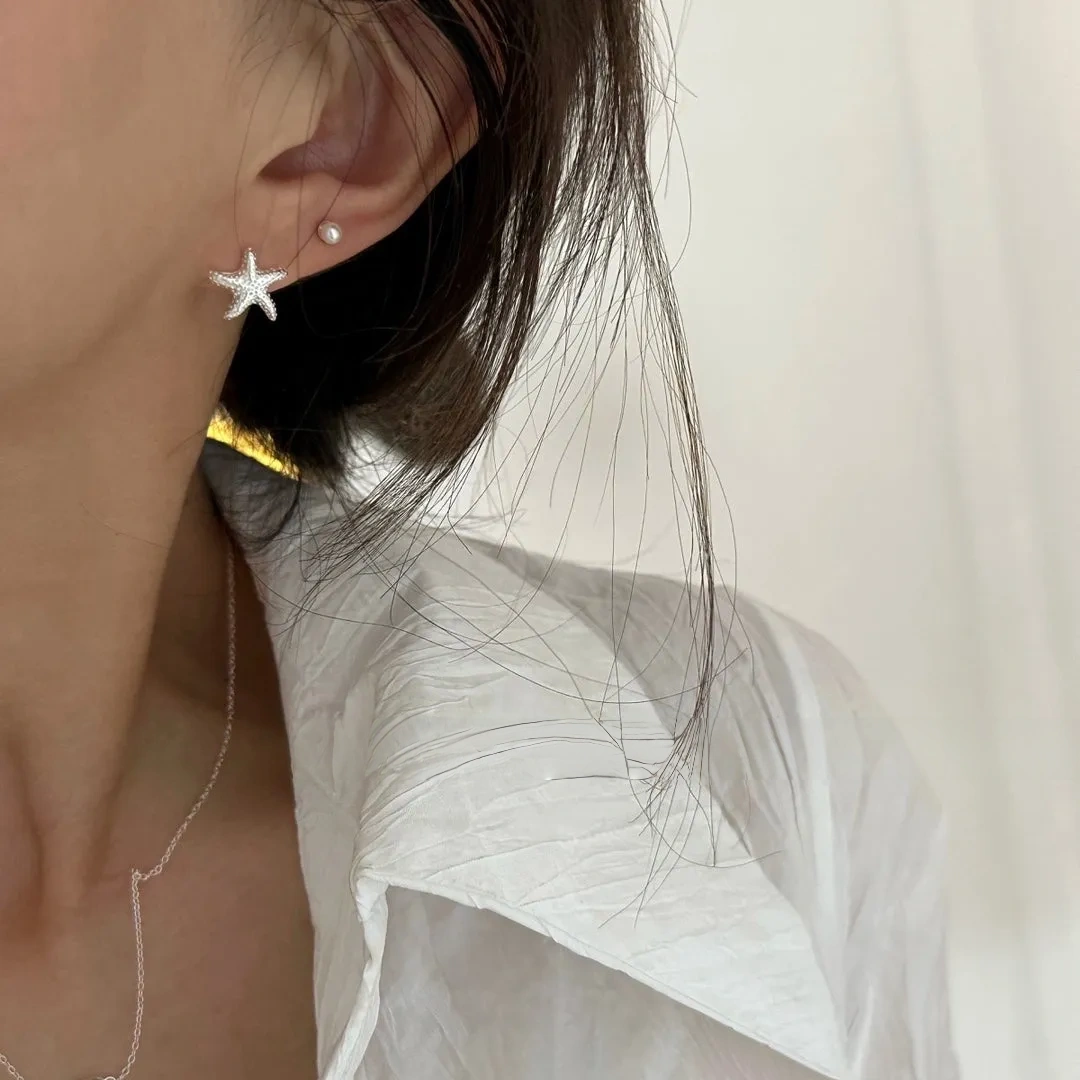 925 Silver Starfish Stud Earrings