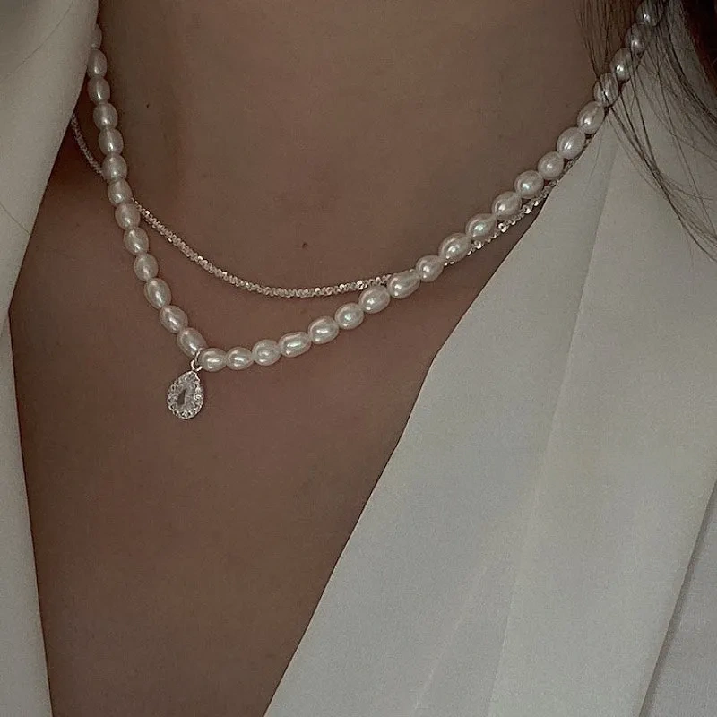 925 Silver Natural Pearl Necklace