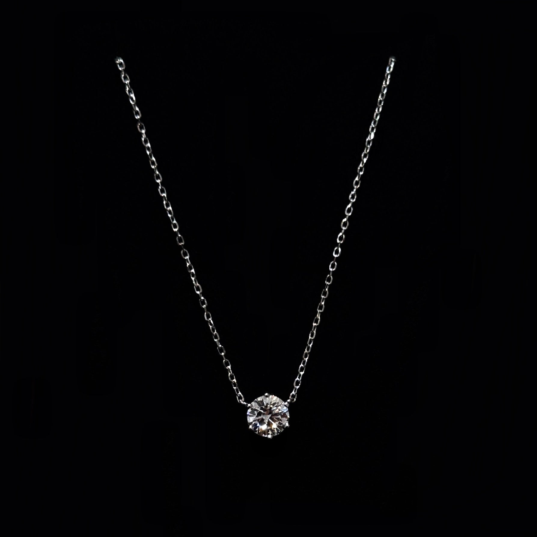 Super exquisite! 925 silver one-carat olive-shaped high-carbon diamond necklace