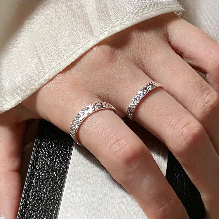 999 foot silver sparkling sequin ring