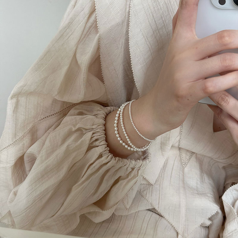 925 Silver Millet Beads Pearl Bracelet