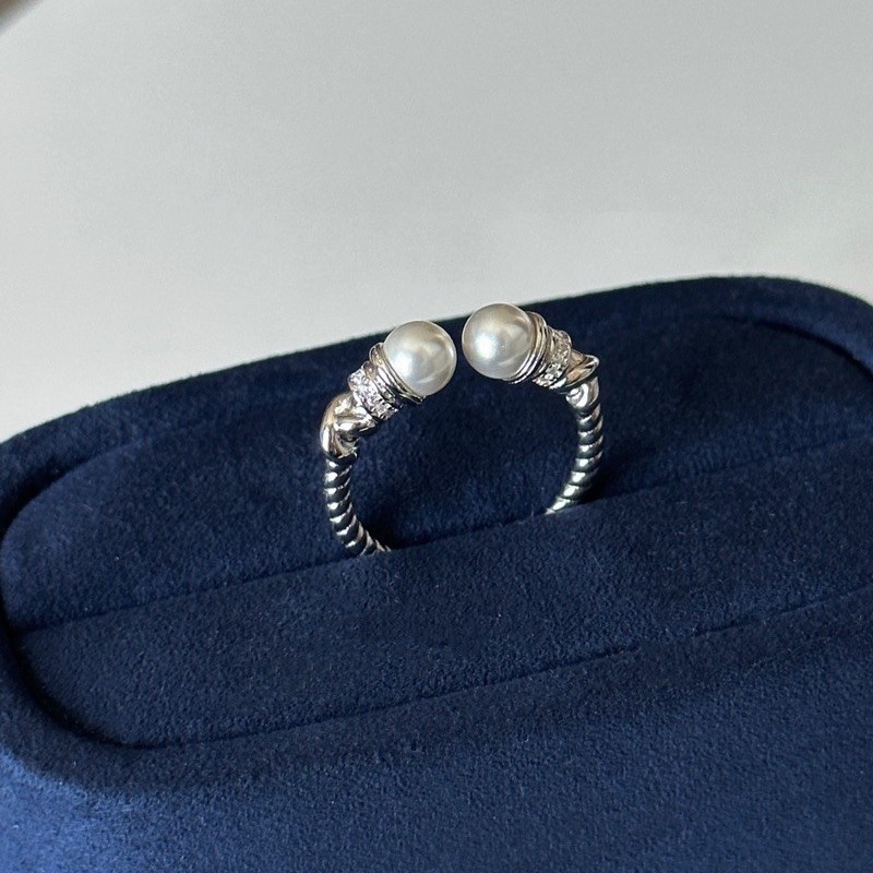 925 silver + shell bead 6mm twist open ring