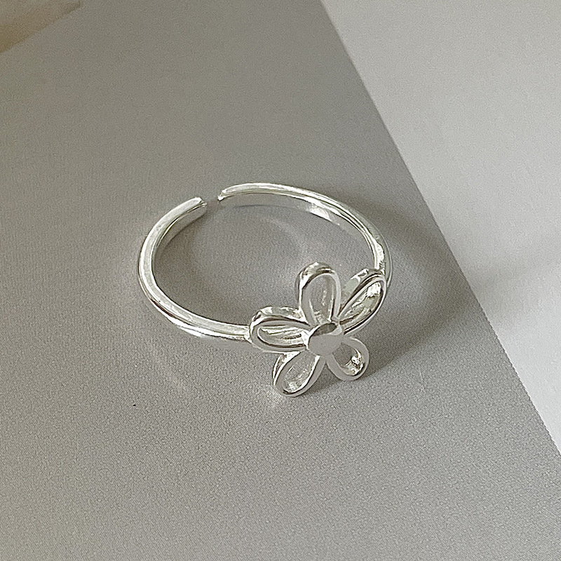 925 silver openwork floret ring