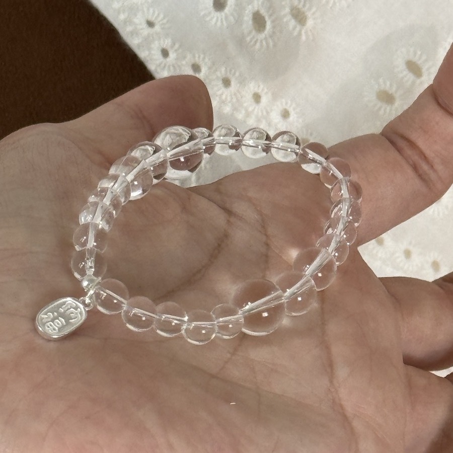 Chinese natural white crystal beckoning bracelet