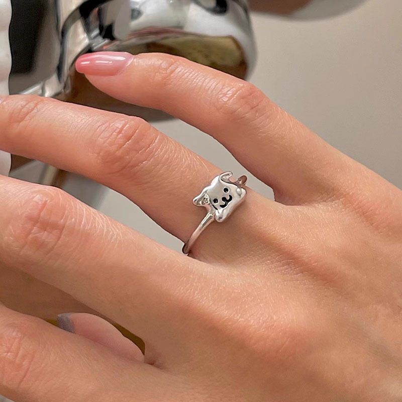 925 Silver Cartoon Puppy Ring