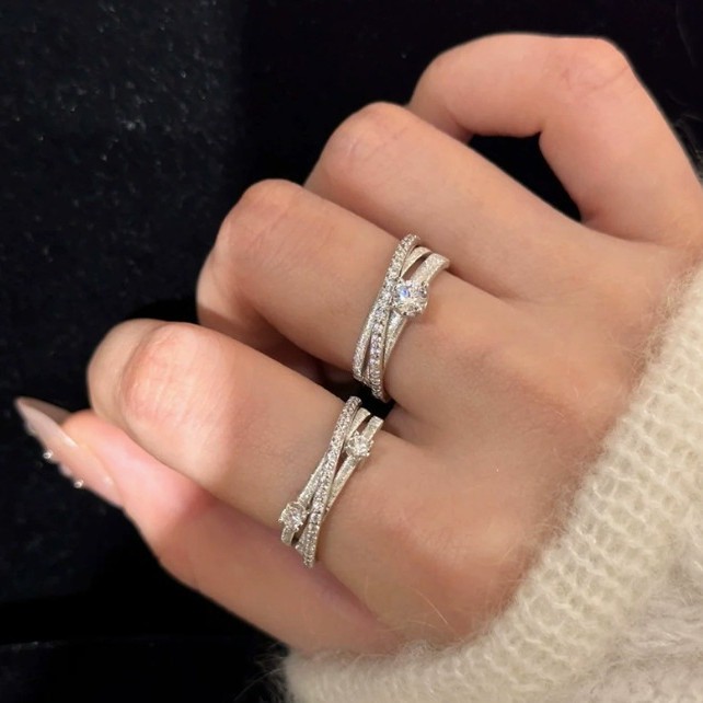 Star Odyssey 925 Silver Surround Brushed Ring