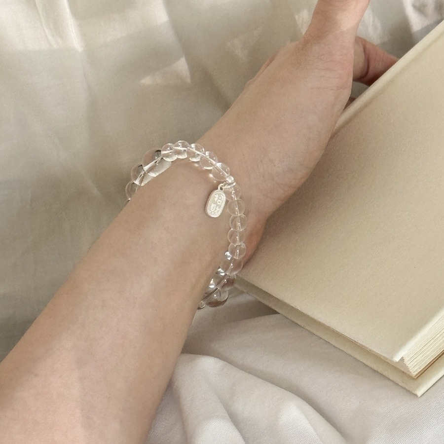 Chinese natural white crystal beckoning bracelet