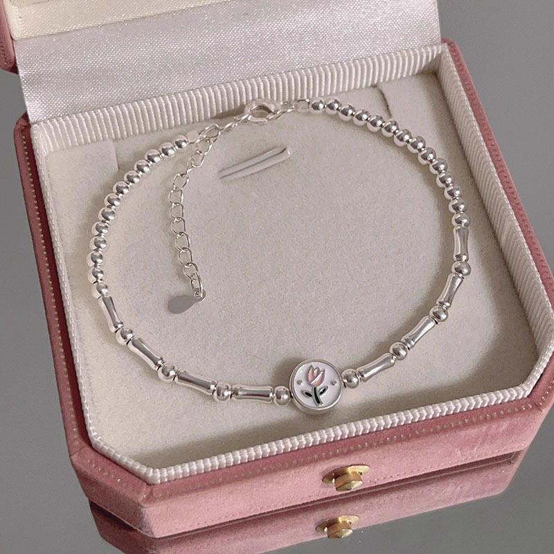 925 silver tulip slub bracelet