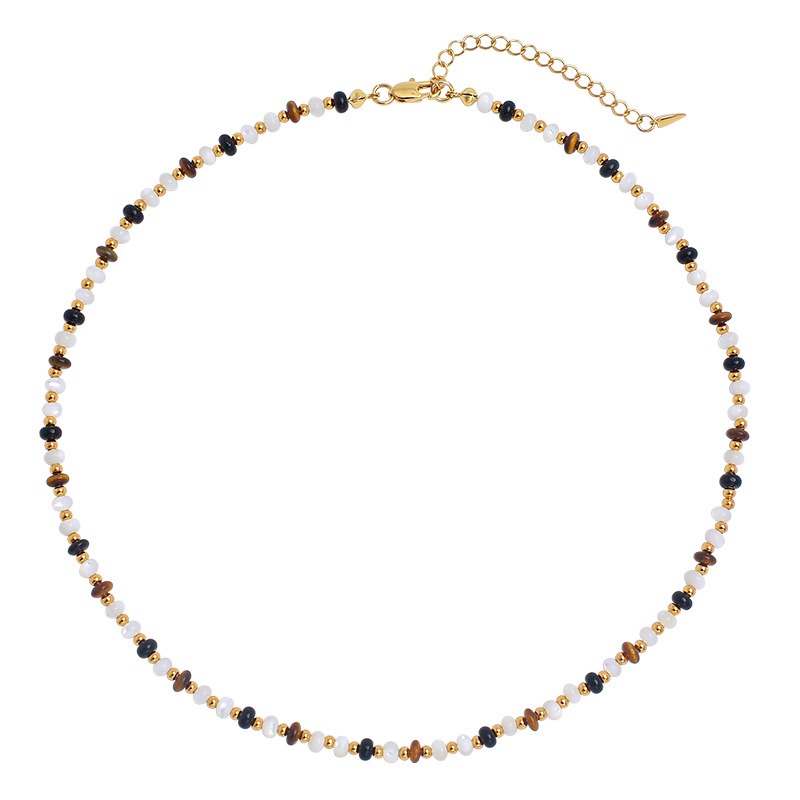 Natural Stone Crystal Tiger's Eye Black Agate Bracelet