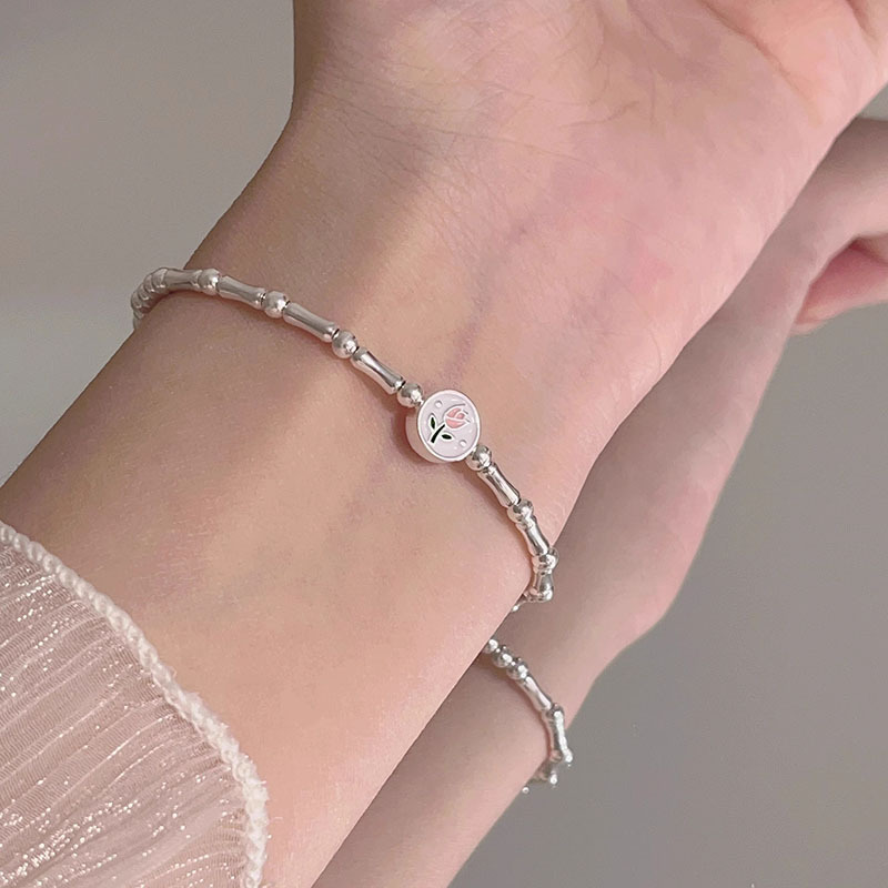 925 silver tulip slub bracelet