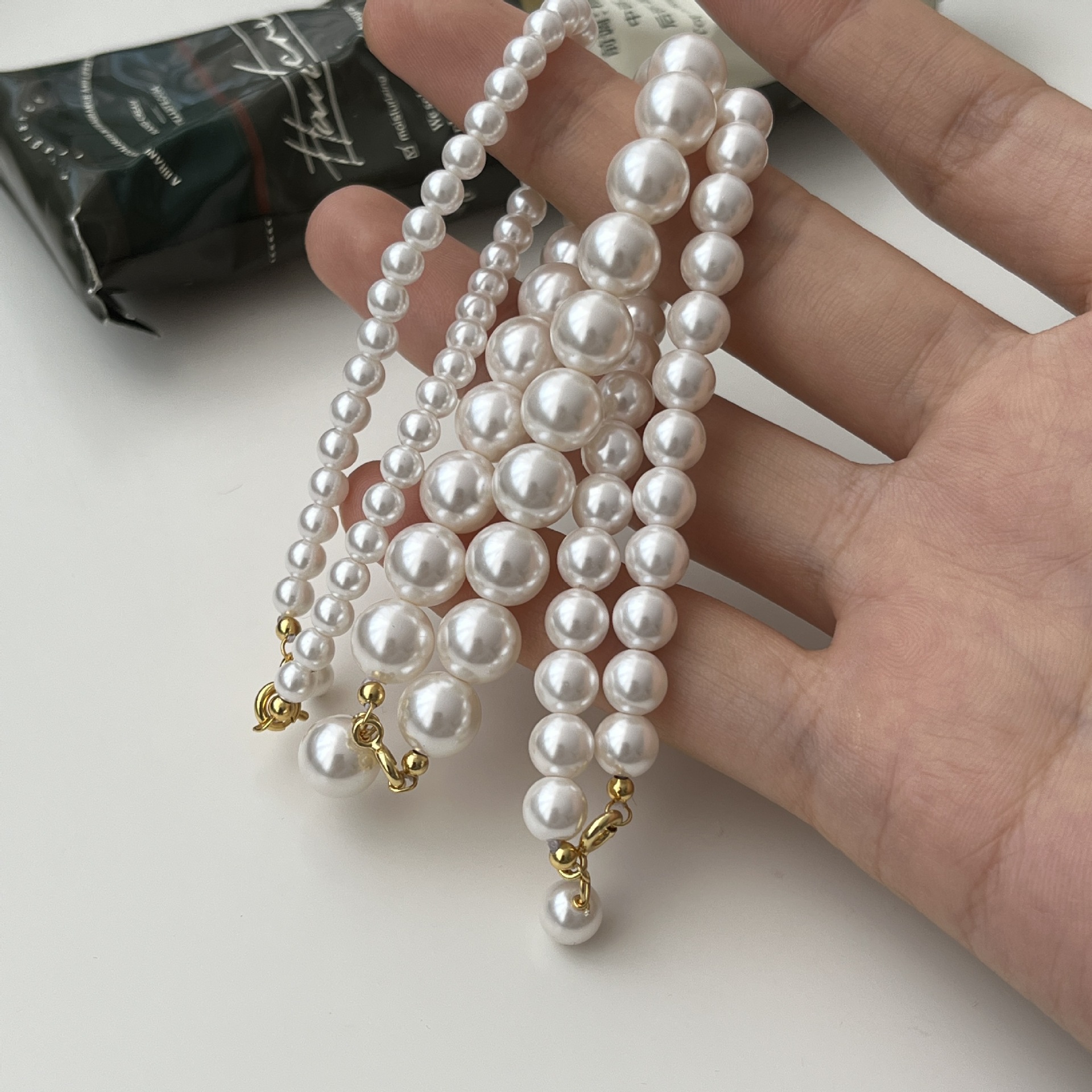 925 silver faux pearl simple bracelet