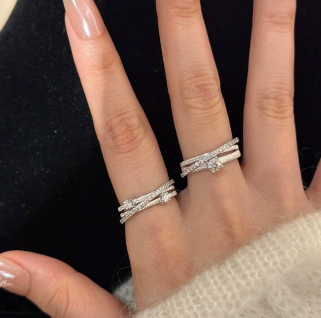 Star Odyssey 925 Silver Surround Brushed Ring