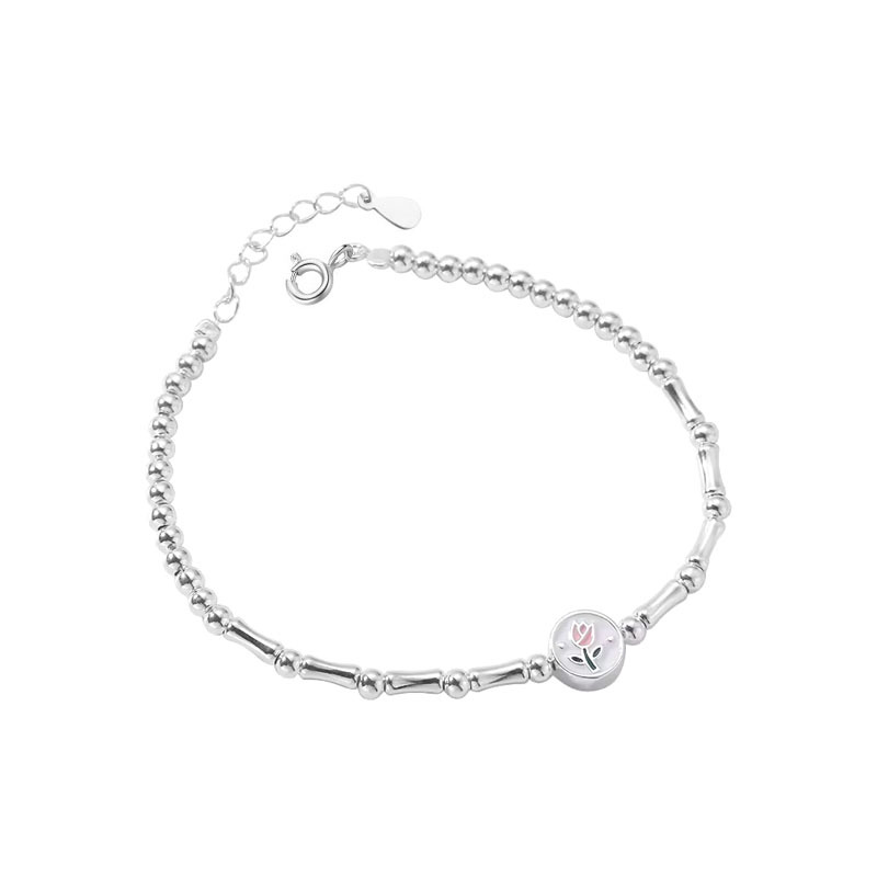 925 silver tulip slub bracelet