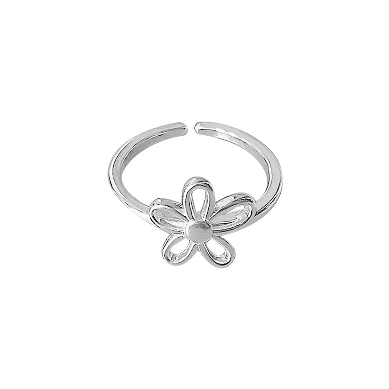 925 silver openwork floret ring