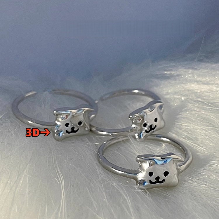 925 Silver Cartoon Puppy Ring