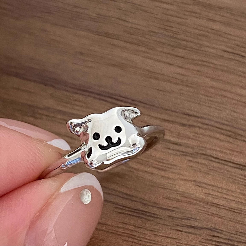 925 Silver Cartoon Puppy Ring