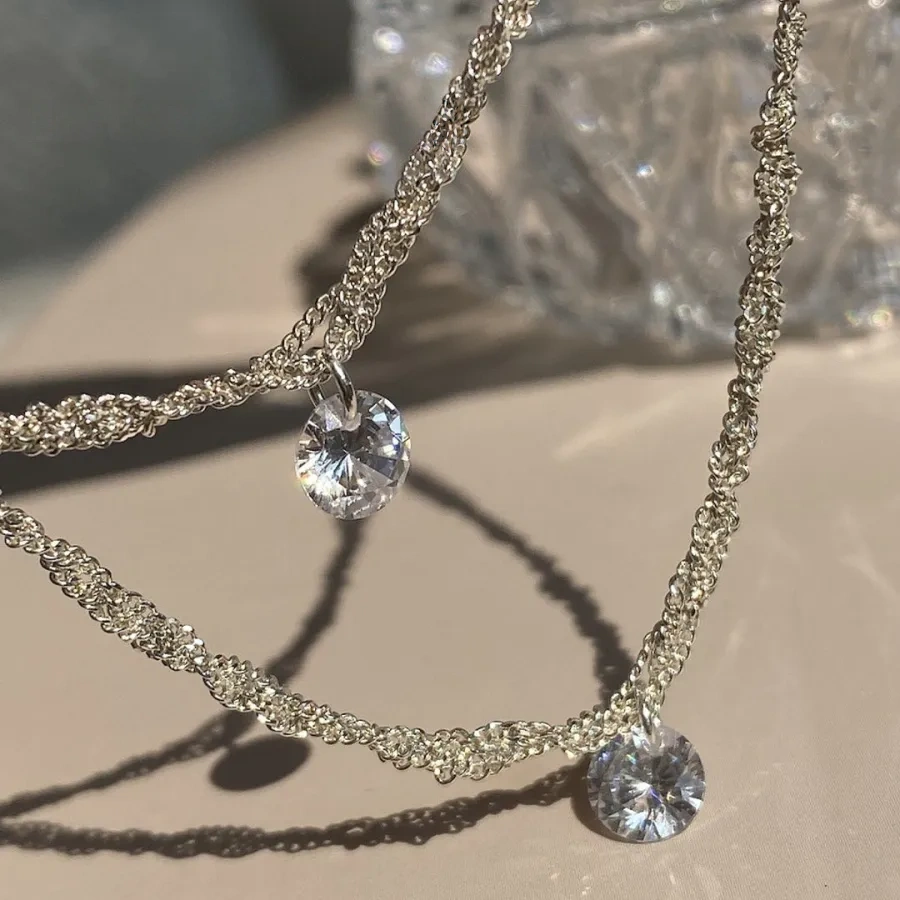 925 silver moissanite necklace