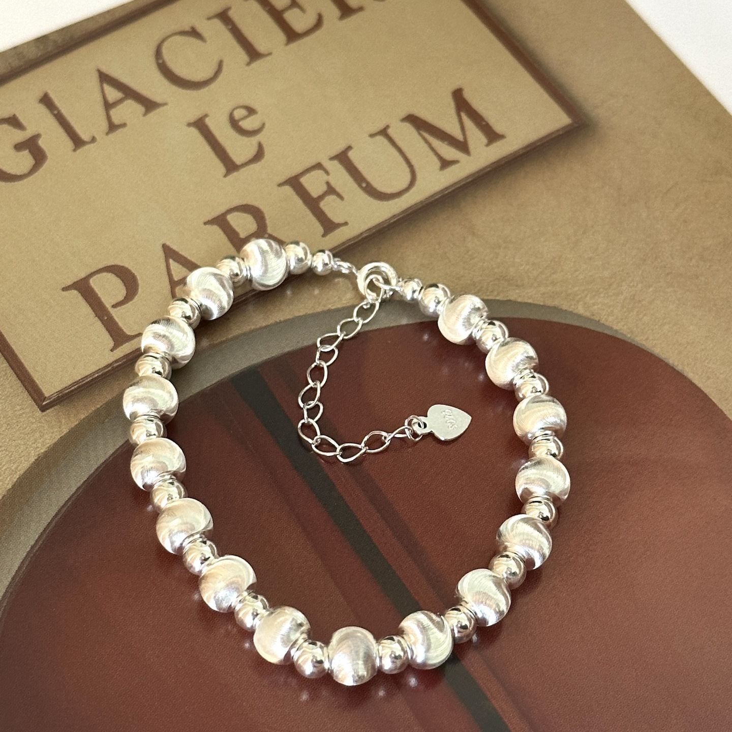 925 silver cat's eye brushed bracelet