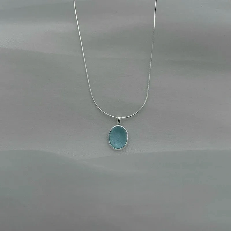 925 silver aquamarine necklace