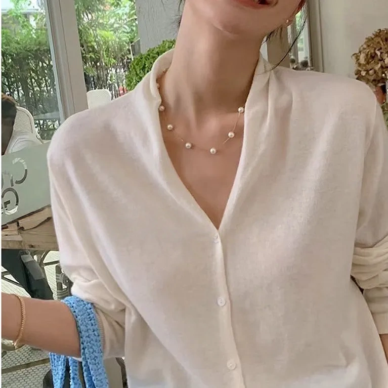 Natural freshwater pearl starry clavicle chain